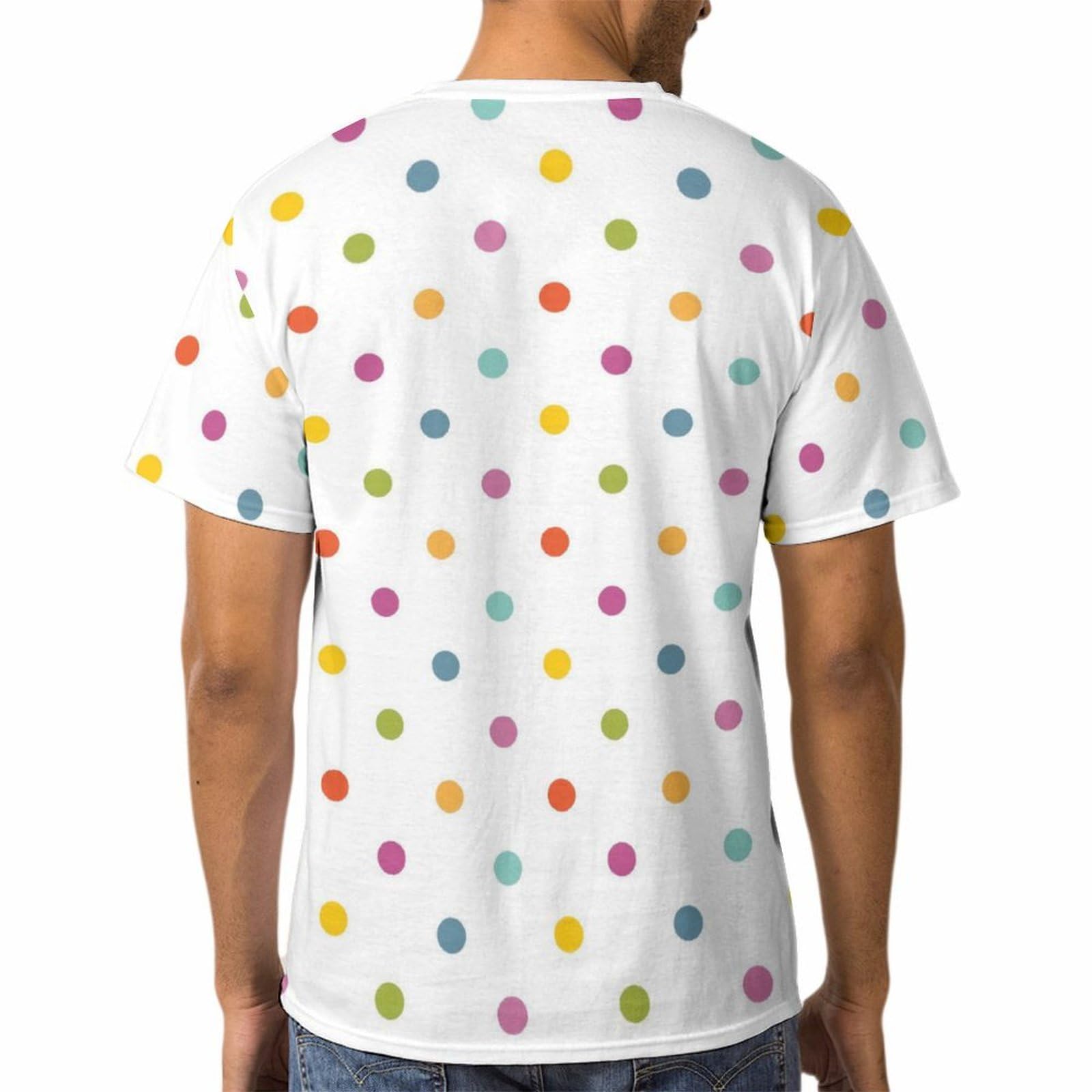 Amazon.co.jp: メンズ Tシャツ カラフル 水玉 ドット 半袖 大きい