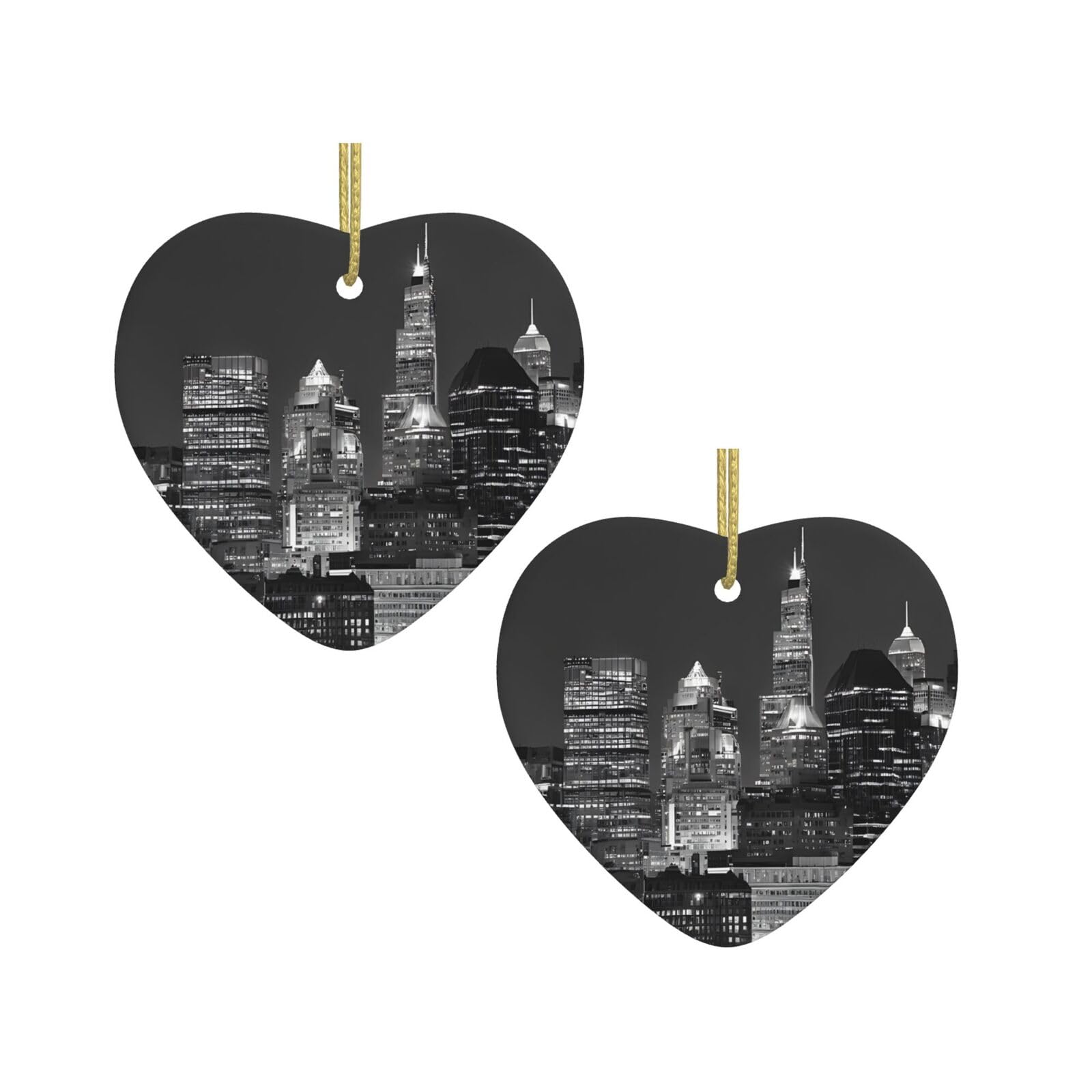 (New York) Ornament, Christmas Decoration, Holiday Present Idea, Heirloom Keepsake, Ceramic, Bauble Present, Christmas Tree Ceramic Hanging