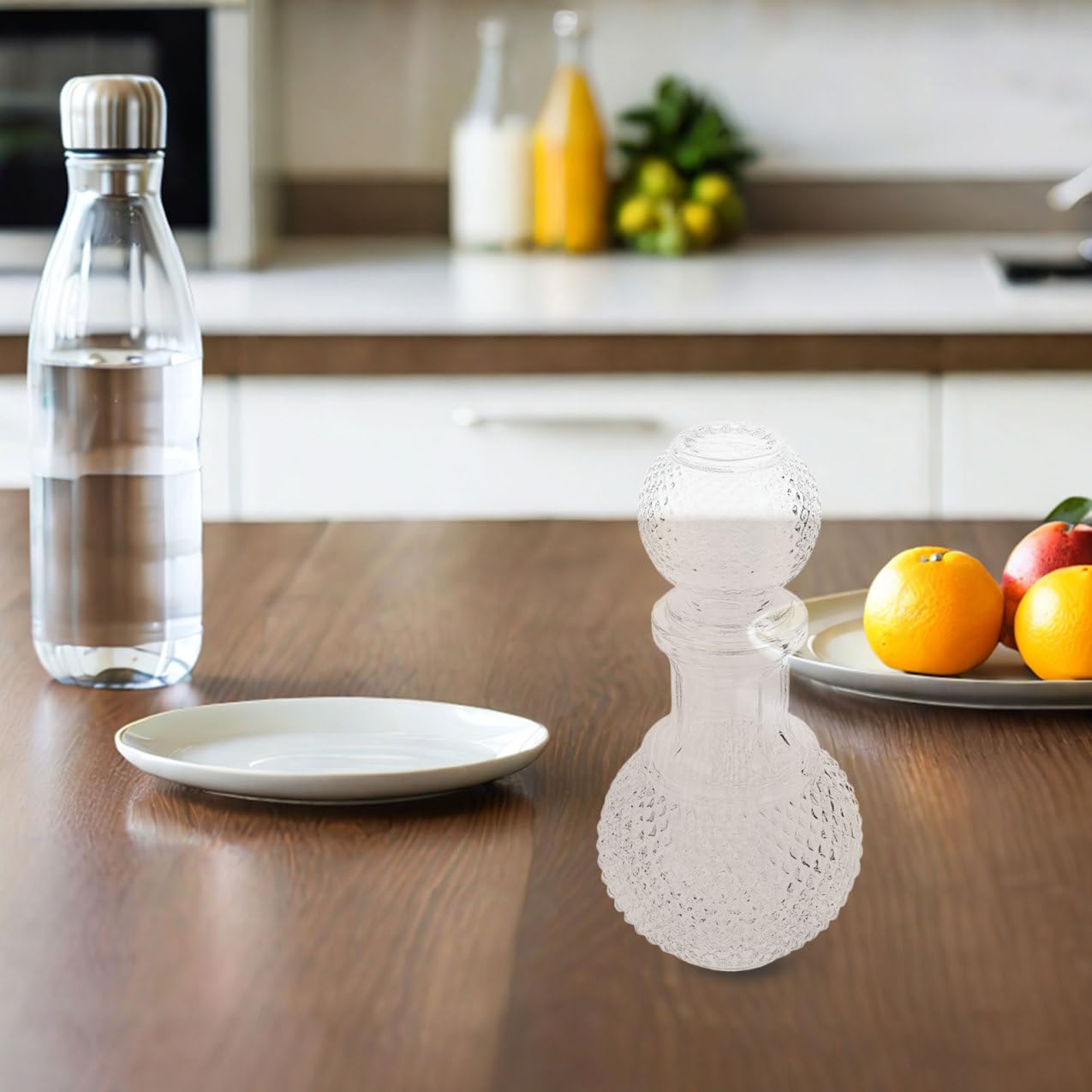 LIFKOME 2 pezzi Decanter in Vetro Trasparente per Whisky e Vino Bottiglie Spesse per Bar Ristorante e Casa Design Creativo Elegante per Conservare e Aromatizzare Liquori