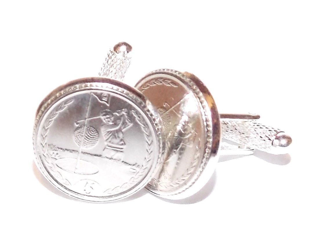 Golf Gemelos para los amantes del golf fabricado en monedas real – novedad Golf Gemelos para el jugador de golf