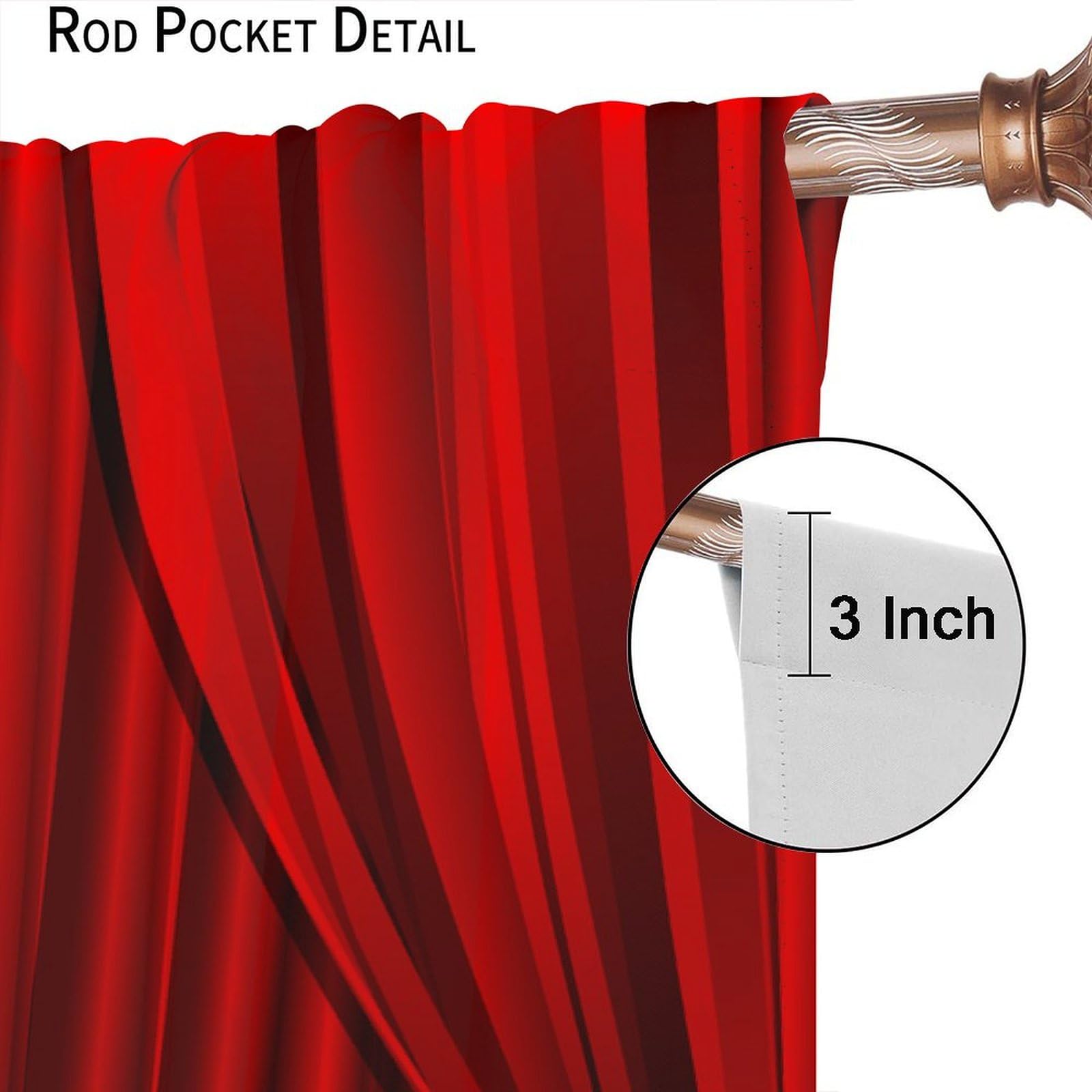 Cortinas de teatro, espectáculo, concierto y teatro, cortinas rojas para ventana de dormitorio, sala de estar, 132 x 213 cm