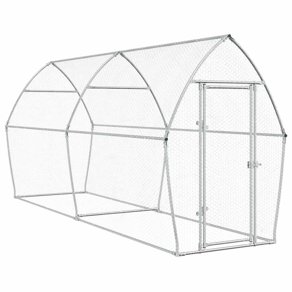 Recinto Gallinas Gran Espacio 400x105x182 cm, Jaula Gallinas Plata Acero galvanizado para Patos Conejos Gansos al aire libre