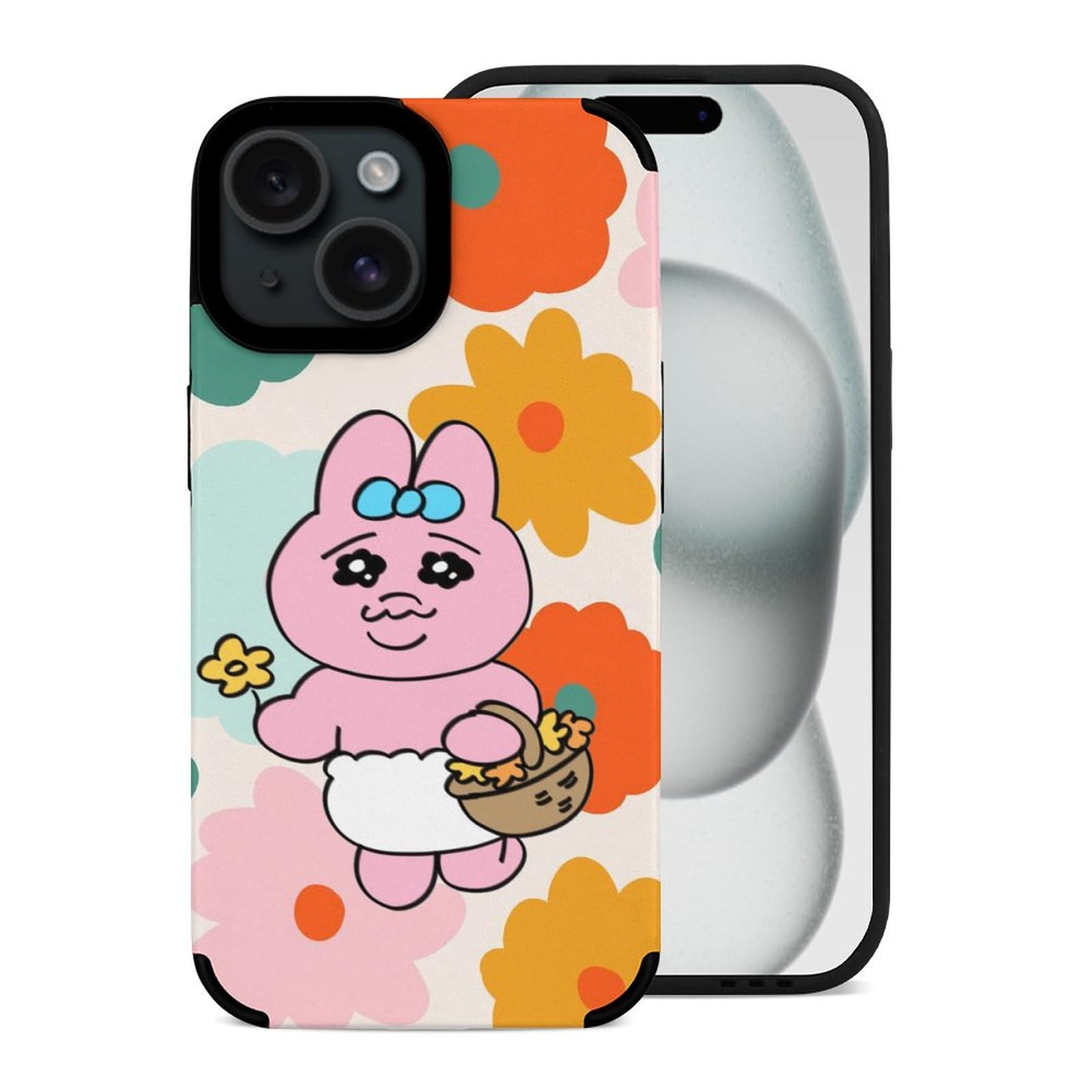 Amazon.co.jp: [おぱんちゅうさぎ-花を摘む] iPhone 15 ケース