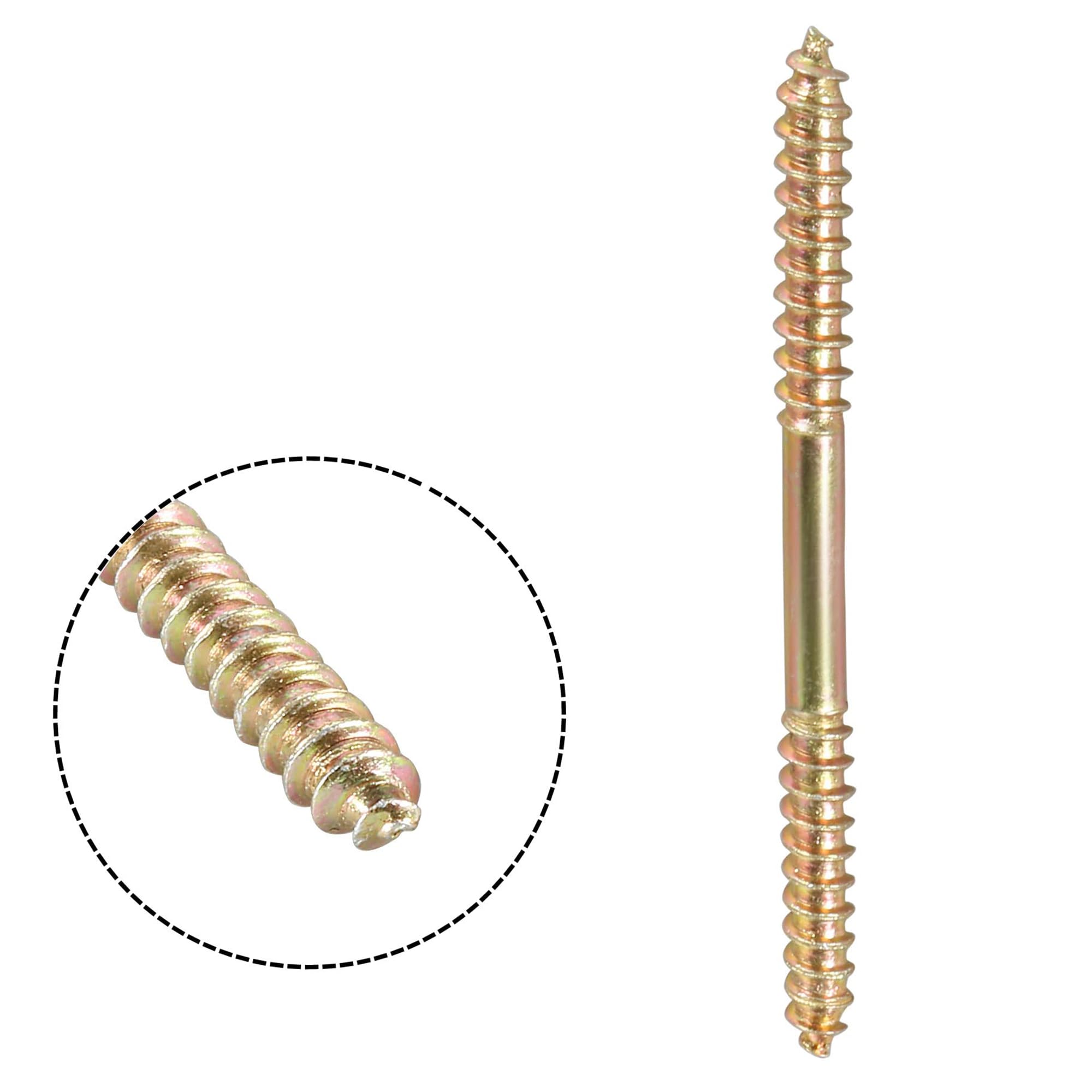 TOP-VIGOR 24Pcs Hanger Bolts, M5x65mm Double Ended Self-Tapping Thread Wood to Wood Dowel Screws, Double Ended Dowel Screws - Image 4