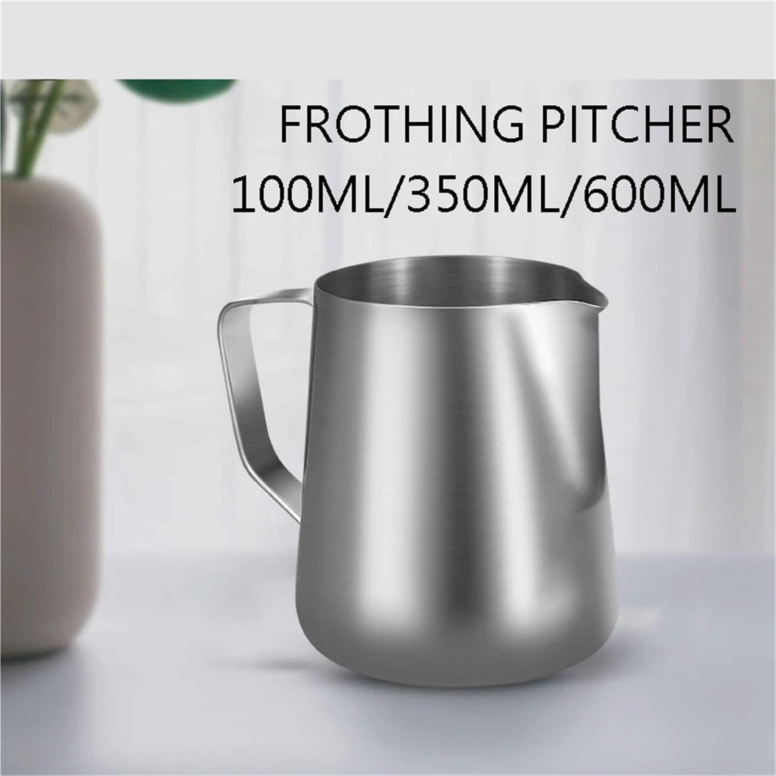 Jarra de espuma leche, recipiente acero inoxidable 100ML, 350ML, 600ML, tazas café, Latte, Barista, Espresso, accesorio, 2 uds para Latte Art(350ML With Scale)