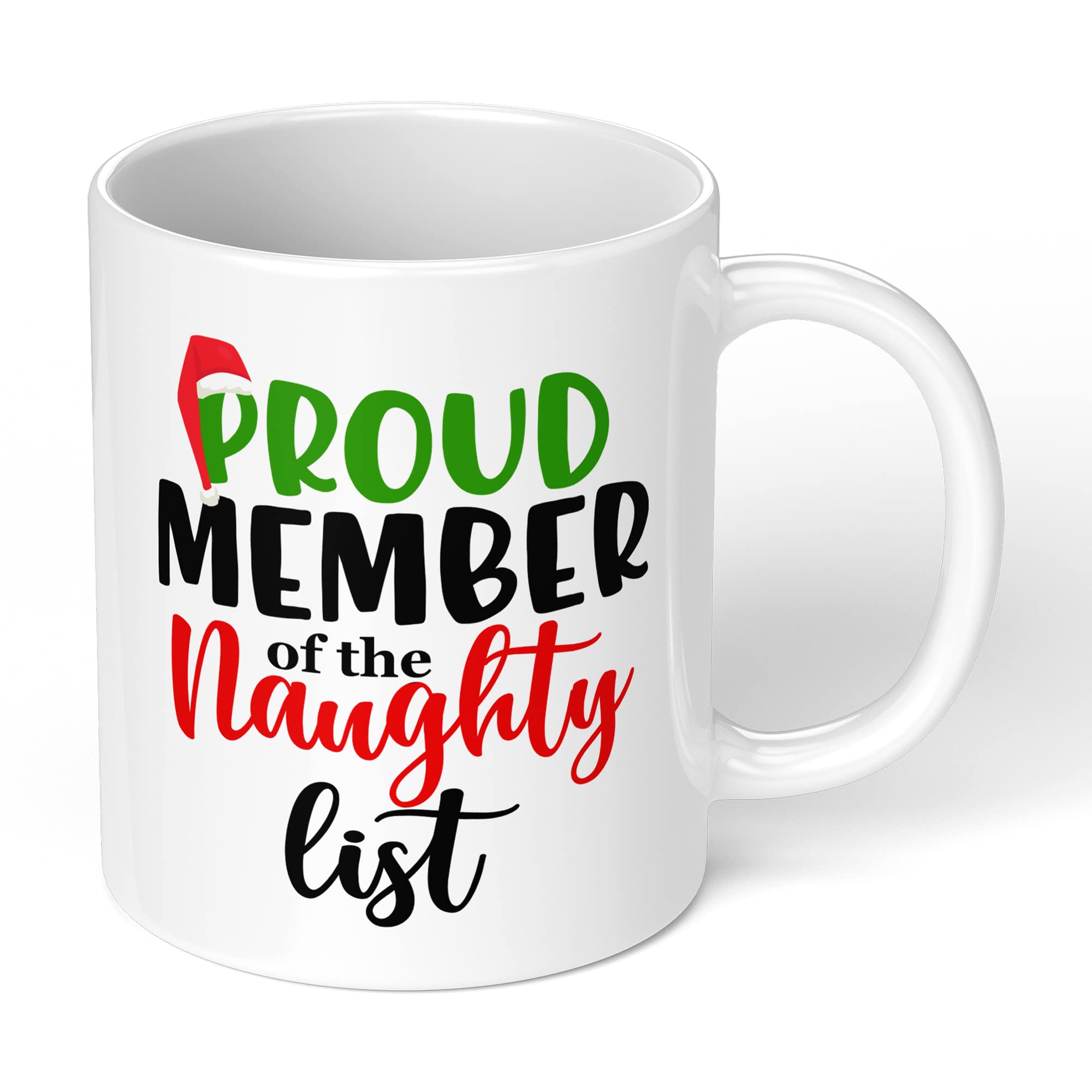Print Maniacs Mug 11oz Secret Santa Stocking Women Mens Girls Boys Him Her Coffee Tea Hot Chocolate Xmas Present Funny Novelty 100% Naughty List Mug (Christmas Theme Fill)