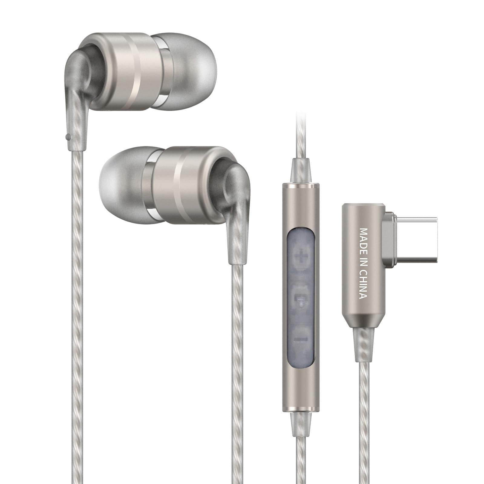 SoundMAGIC E80D Auricolari Cablati USB-C, Micro, DAC HiRes, HiFi, Arg Scuro | Chiamate cristalline, chip Hi-Res, bassi profondi, isolamento acustico, vestibilità ergonomica, compatibilità universale