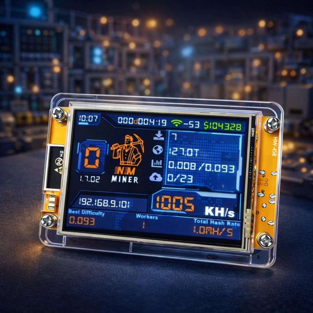 Nerdminer V2 Desktop BTC Miner - 980KH/s ESP32 Smart Clock for Home & Gift - Bitcoin Solo Lottery Miner-picture-34