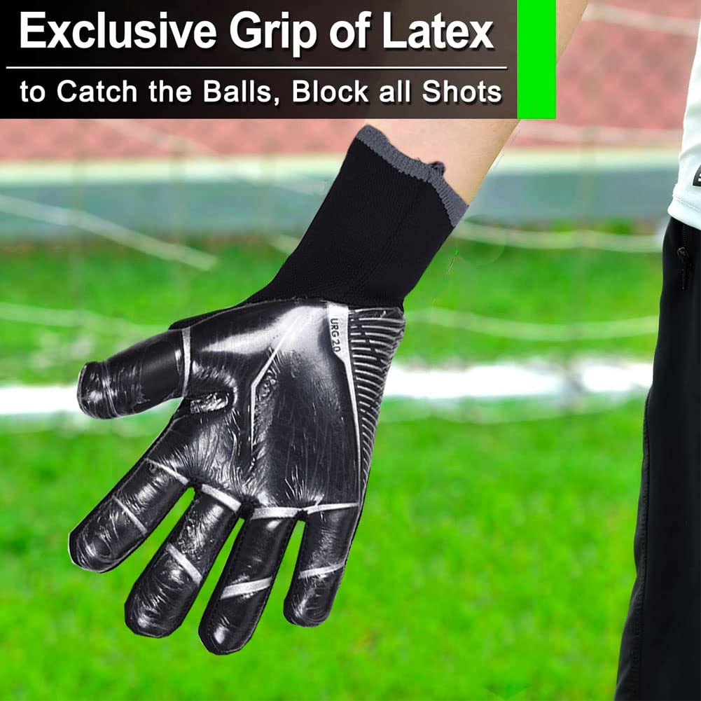 FASECKS Football Goalkeeper Gloves for Boys Kids Children Youth Soccer Goalie Gloves with 3mm Latex Super Grip Palm Goalkeeping Gloves6/7/8/9/10 - Image 2