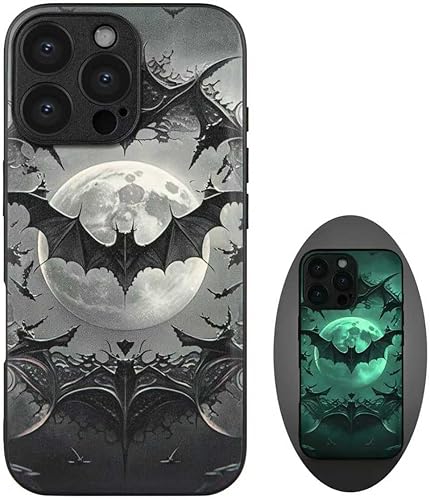Miniatura 7 de X spirit Funda de teléfono con diseño de calavera para iPhone 13, diseño gótico emo, que brilla en la oscuridad (iPh 13-Skeleton Playing Guitar)