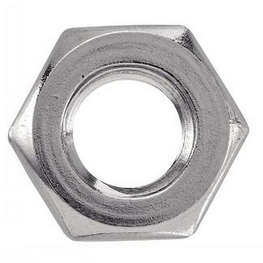 Tuerca hexagonal baja (25 unidades, rosca a la izquierda, 20 acero inoxidable A2 DIN439)