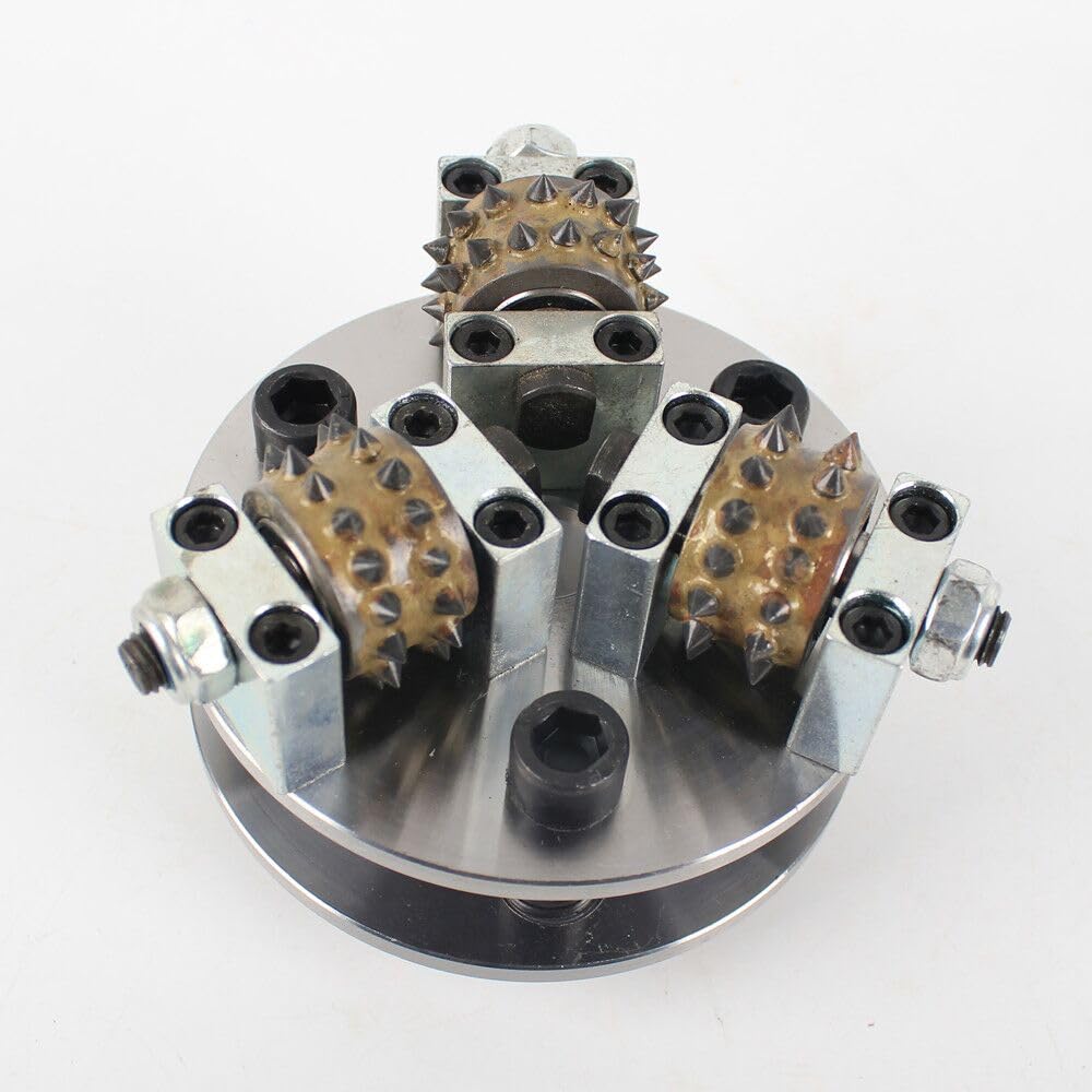 5 Zoll/125 mm Diamant-Stockhammer-Rad M14 mit 3 Rollen | Für Winkelschleifer, Litchi-Oberfläche auf Beton, Granit, Marmor und Naturstein, professionelles Strukturierwerkzeug