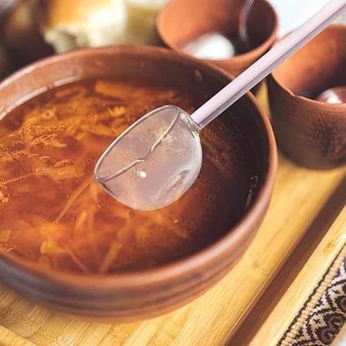 Miniatura 9 de Cucharón para servir de vidrio Cuchara de sopa Cuchara de postre Novedad Cuchara de postre Mango rosa Claro s Cucharón Cucharón Helado Agitar Sopa