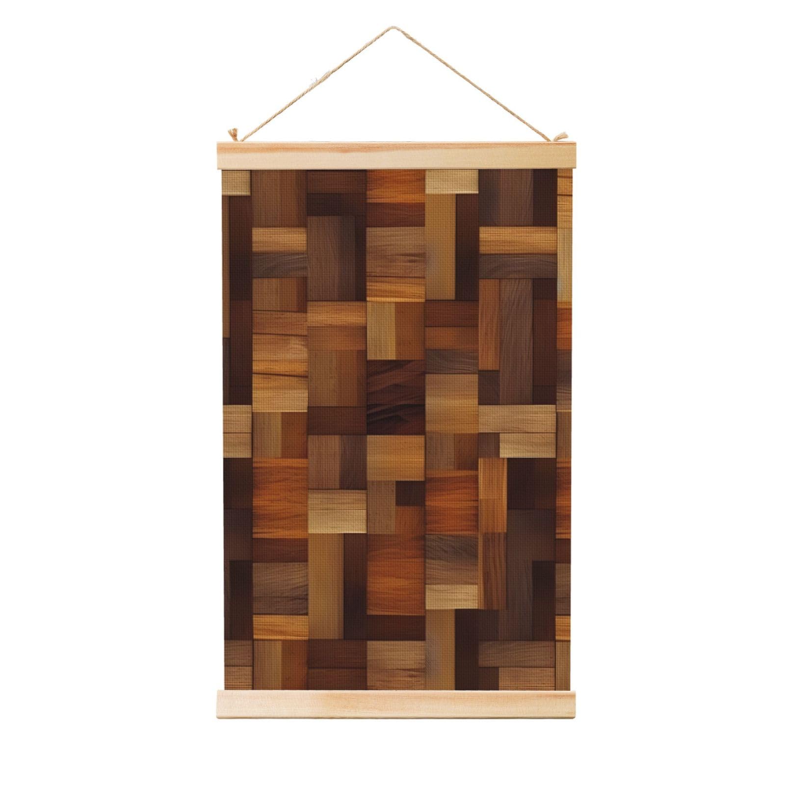 Wood Posters Wooden Shaft Hanging Poster Canvas Prints Scroll Wall Art Painting Vintage Wall Banner Modern Artwork Decor for Home Decor Ready to Hang 20"x30"