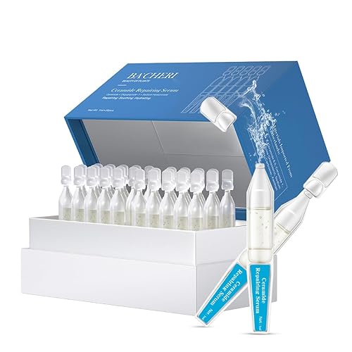 Suero de ampolla de ceramida con ácido hialurónico, péptido, suero hidratante y antienvejecimiento, suero facial reparador de barrera cutánea para