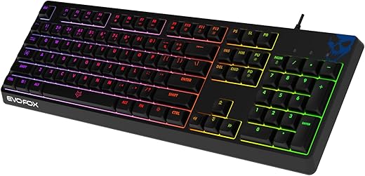 EvoFox Deathray RGB Gaming Keyboard | 16 Million True Prism Colors | Seven Backlight Effects and One Custom Effect | Silent Membrane Keys | Anti…
