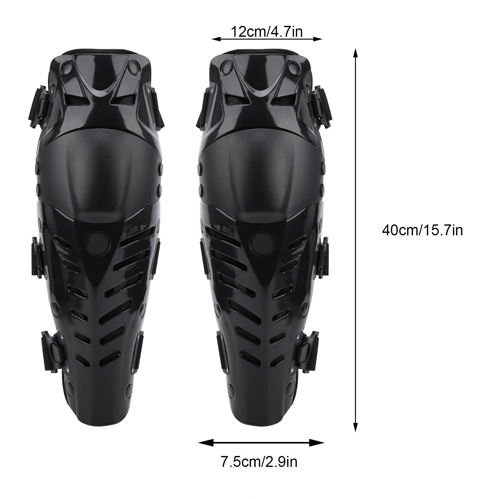 POENVFPO Motorcycle Knee Shin Guard Pads, Adjustable Anti Slip Motocross Knee Flexible Armor Racing Protective Gear for Men