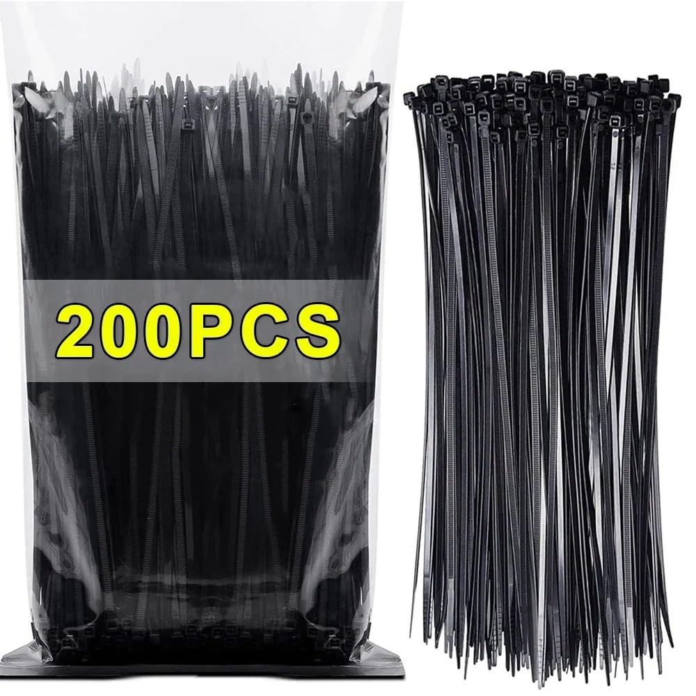 Fascette stringicavo in nylon, regolabili, autobloccanti, riutilizzabili, in plastica, per ufficio, 3 x 100 mm (nero, 3 x 150 mm)