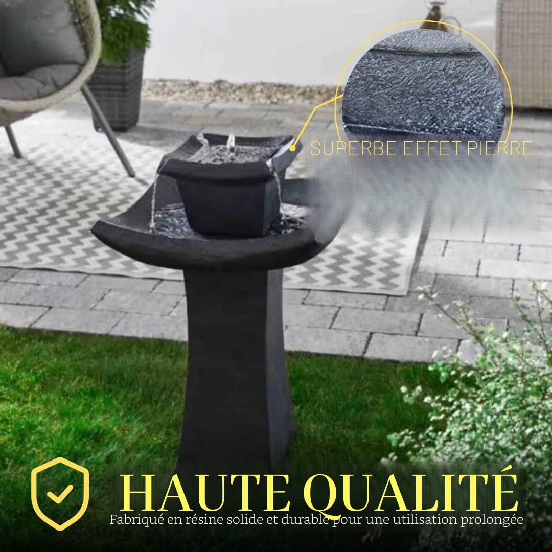 Garden Mile® Fontaine pour jardin à 2 étages en cascade Fontaine Pagoda