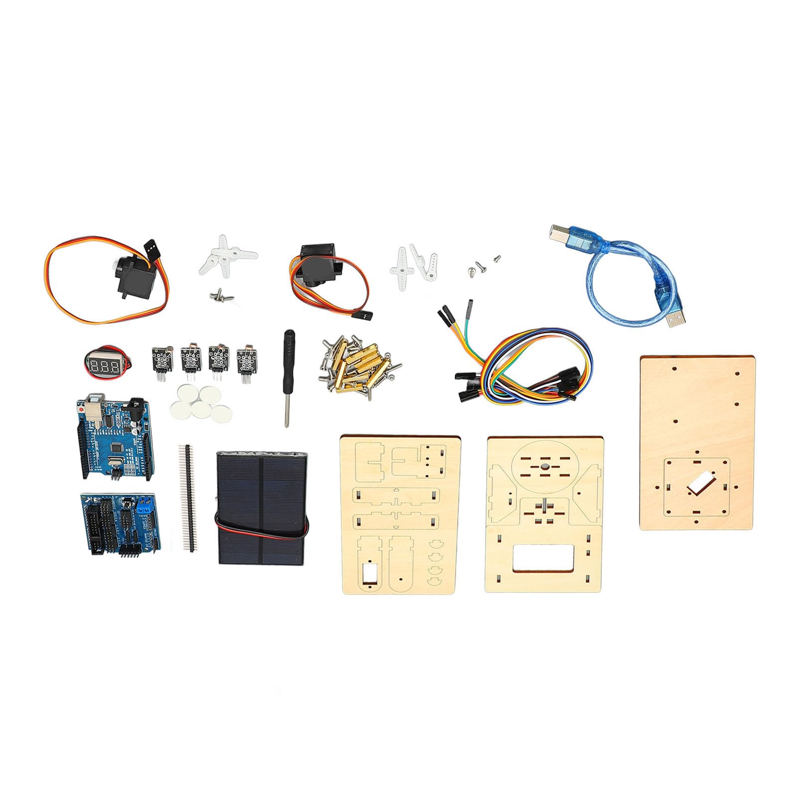 Kit di Monitoraggio Solare di Apprendimento Educativo per Bambini Esperienza Pratica STEM con Materiali in Plastica ABS e Legno