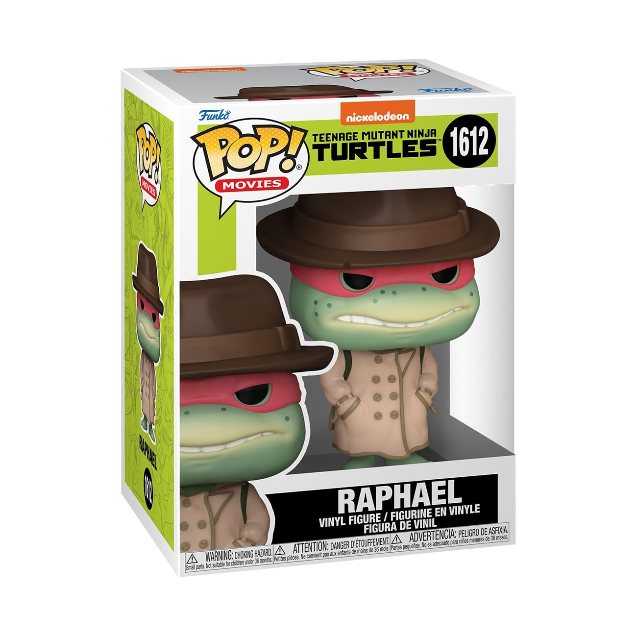 Funko Pop! Movies: Teenage Mutant Ninja Turtles (TMNT), Raphael With Coat & Hat, TMNT 1990, Collectable Vinyl Figure