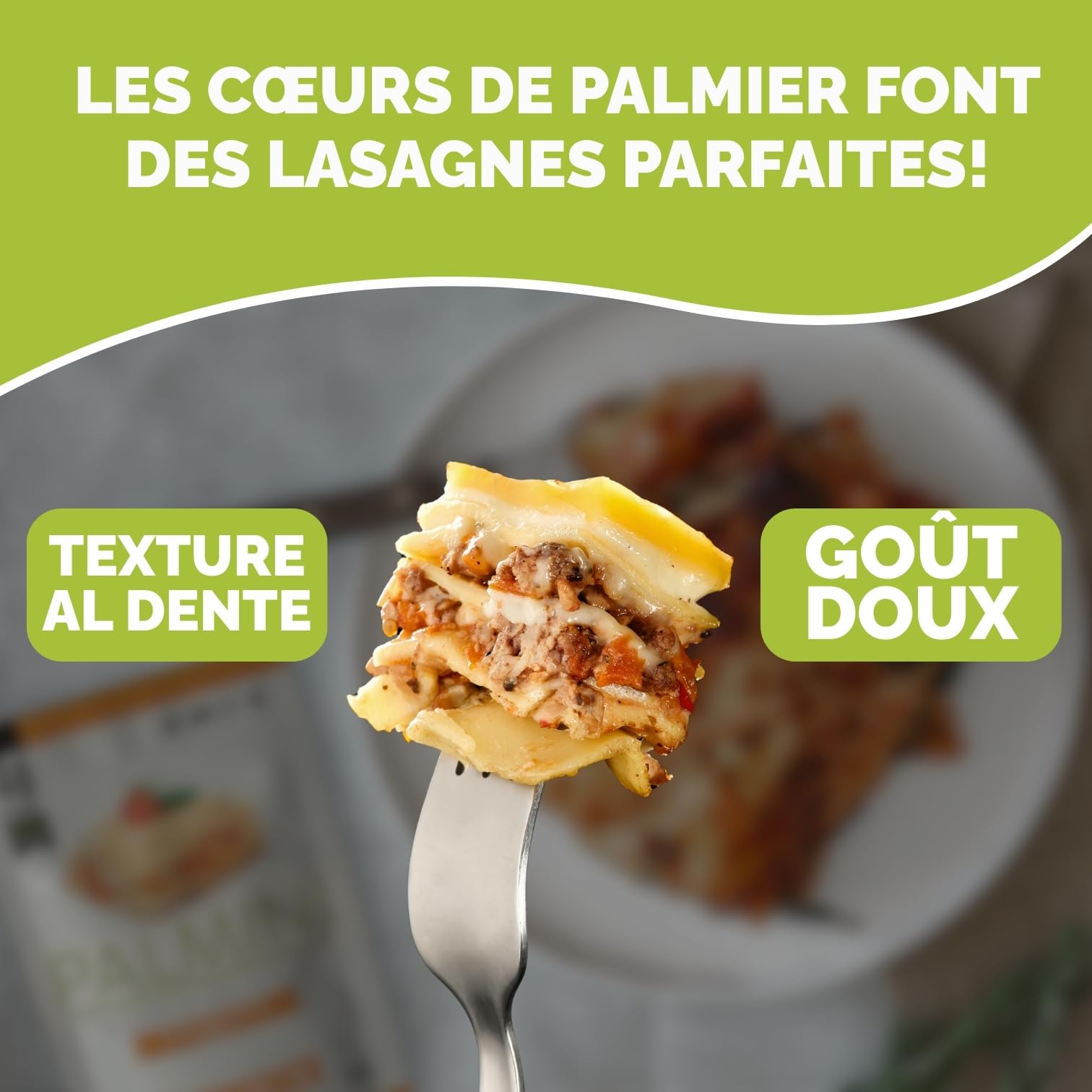 PALMINI Pâtes Lasagne - Cœurs de palmier – Vegan | Sans OGM – Faible en calories – Keto – Sans Sucre– 338g | (Pack de 6)