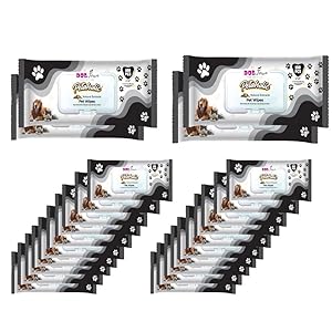 DOGTOWN Petaholic Anti-Bacterial Wet Wipes for Dogs & Cats | Natural Extracts Extract| Cleansing, Deodorising & Grooming Wipes(Pack of 24)