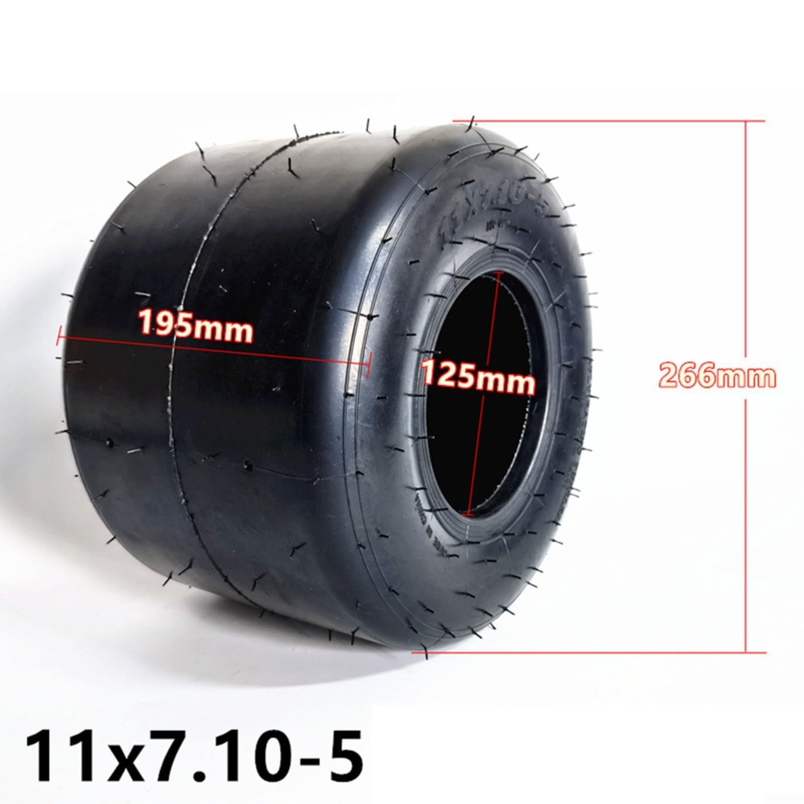 Neumáticos Go Kart, neumáticos de goma sin cámara para kart delanteros y traseros de repuesto para carreras competitivas, neumáticos resistentes al desgaste, 10x4.50-5 y 11x7.10-5 (11x7.10-5