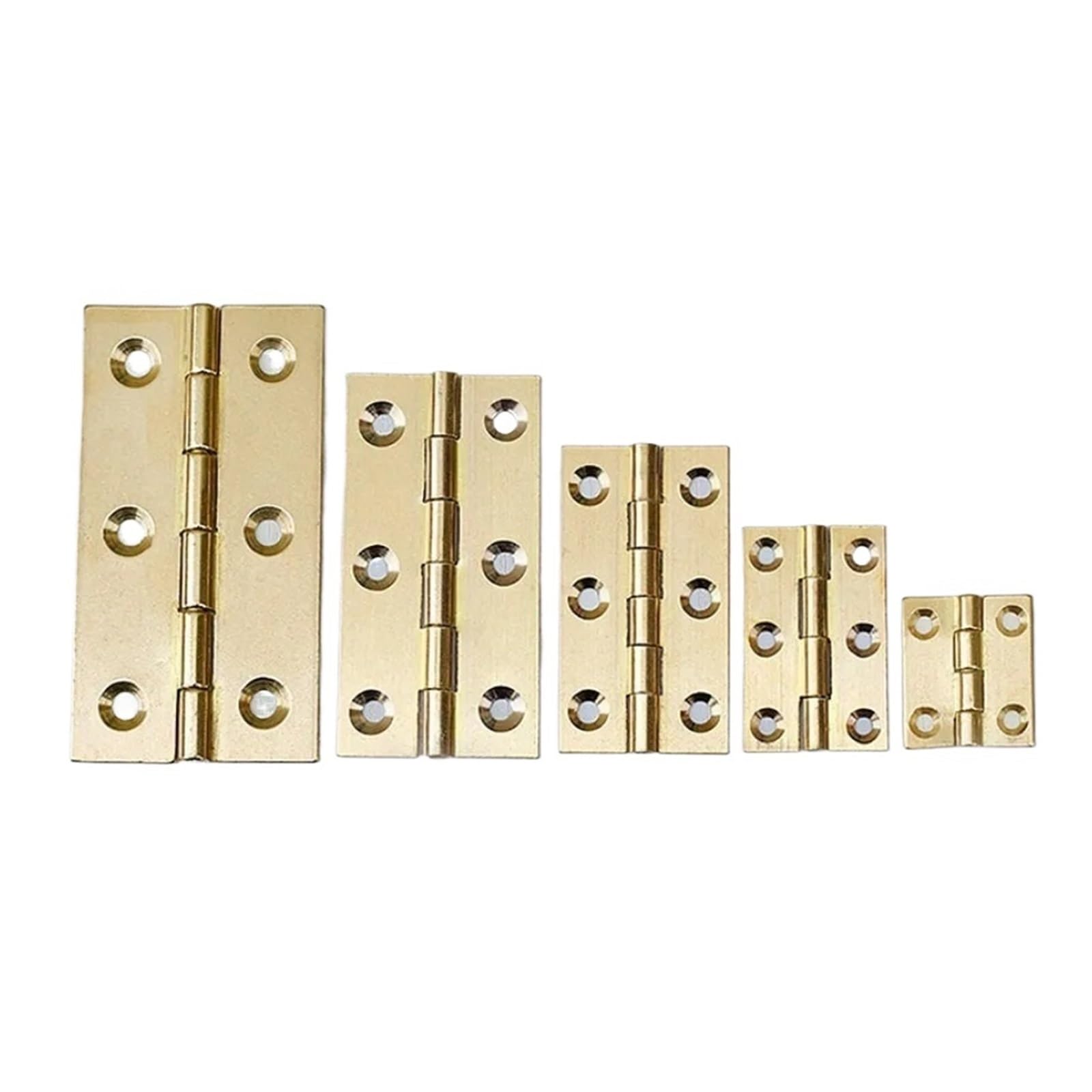 Haogui 10pcs/Bag Solid Hinges Vintage Furniture Hardware Door and Window Cabinet Box Concealed Hinge(Brass-2.2 X 3.8 cm)