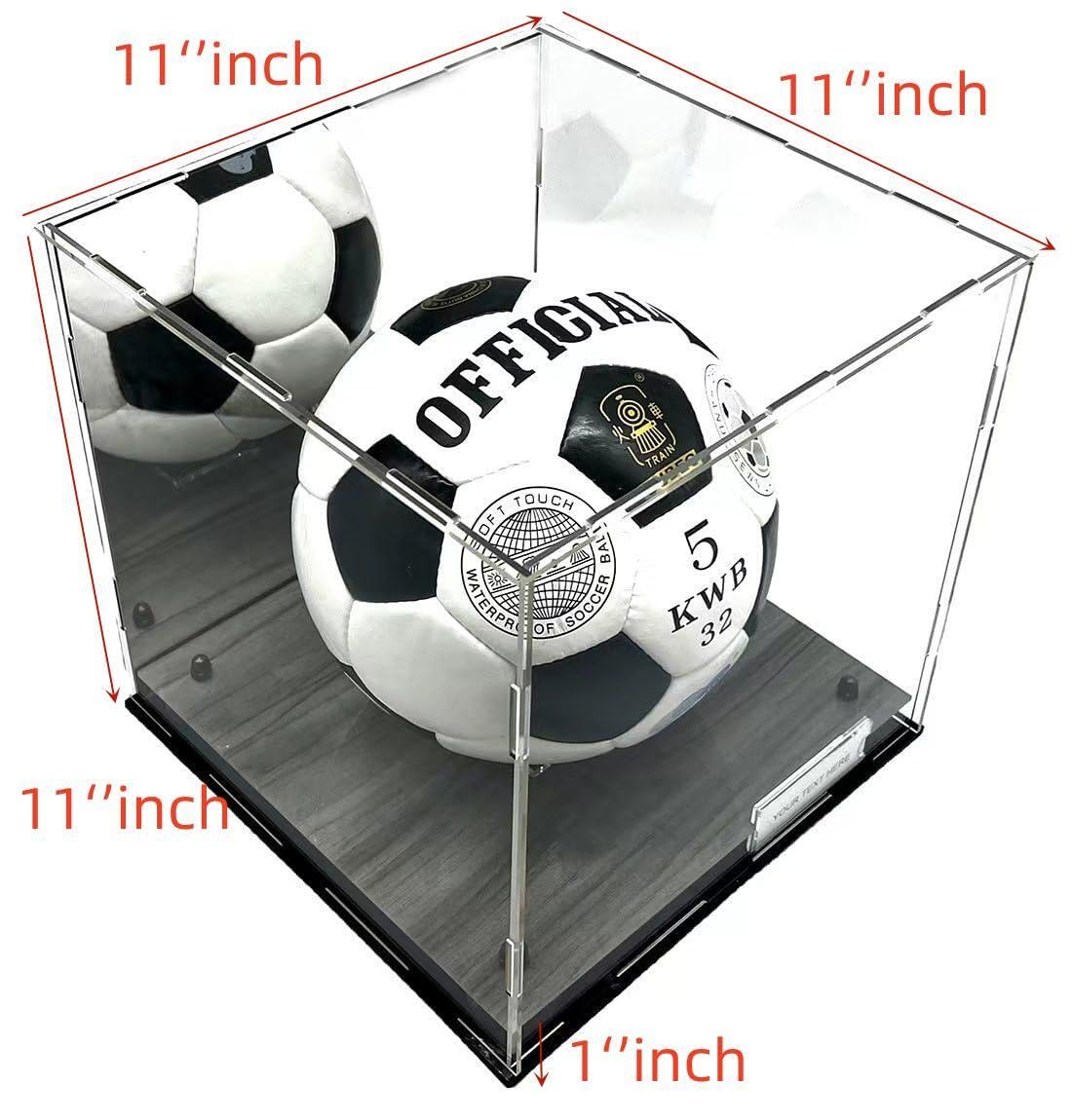 Basketball Display Case Full Size, Clear Acrylic with Mirror & 2 Level Riser UV Protection, Square Box Collectible Memorabilia