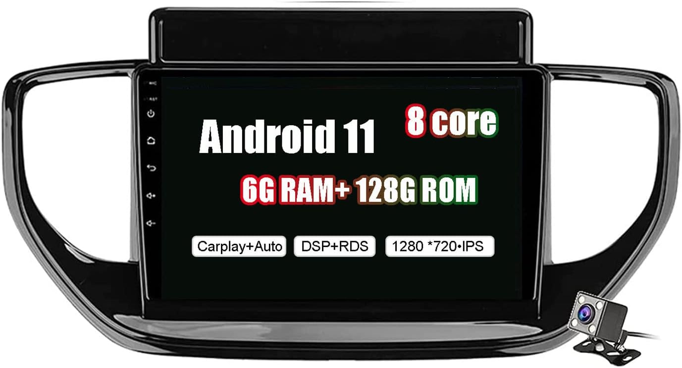 Auto Radio Stereo Android Autoradio 9" 2.5D HD Touch Car Stereo Head Unite for Solaris 2 2020 2021 Car GPS Media Player Support SWC Carplay FM RDS Steering Wheel Control