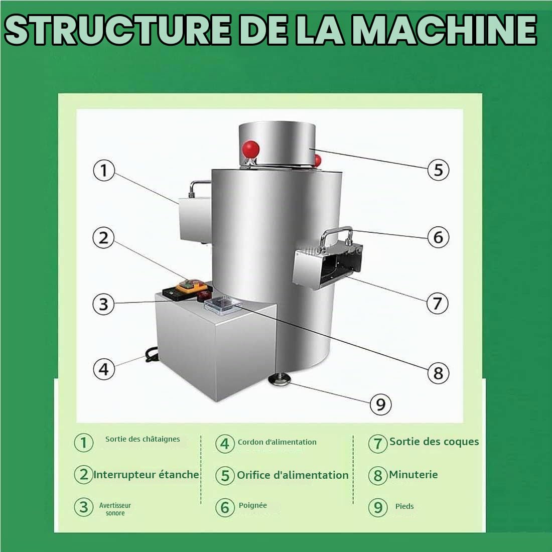 Eplucheuse de châtaignes, machine automatique à éplucher les châtaignes, 1-5 kg/heure. Eplucheuse de châtaignes en acier inoxydable, 200 kg/h. Eplucheuse de châtaignes électrique professionnelle 220V