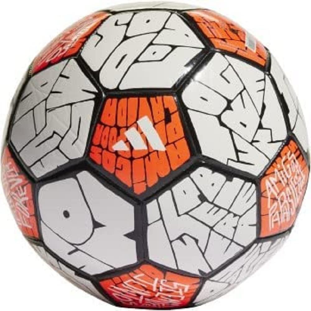 adidas Unisex-Adult Messi Club Ball, White/Black/Solar Red, 3 — image 1