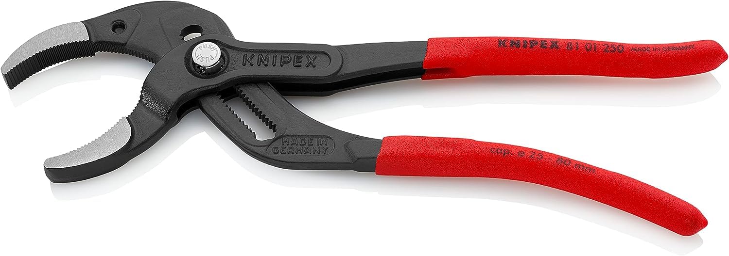 KNIPEX Pince pour siphons et connecteurs gaines PVC anti-dérapantes 250 mm, 81 01 250