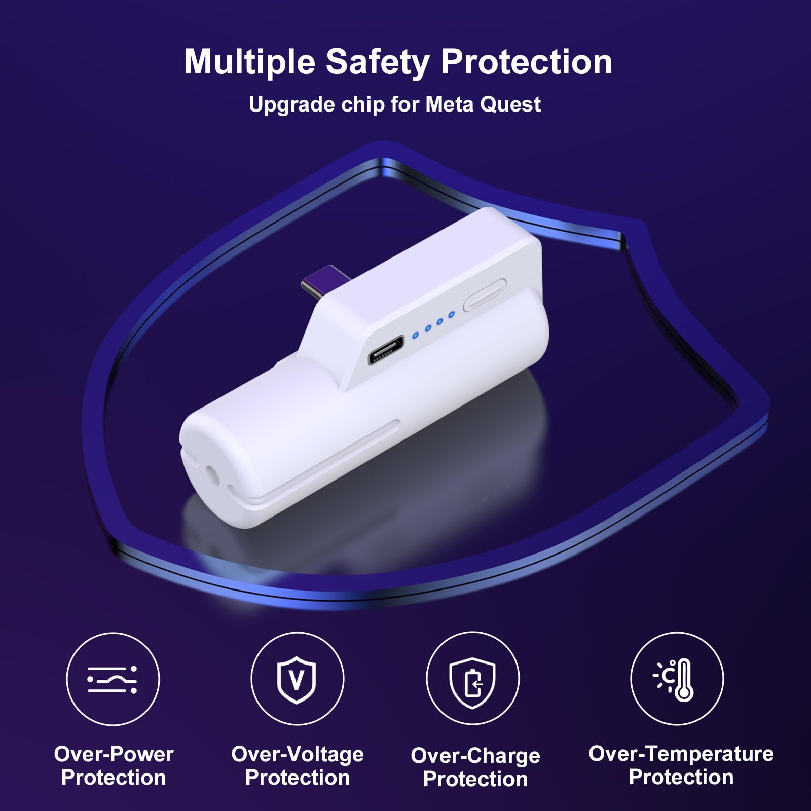 Batterie externe pour Meta Quest 2 5000 mAh pour Oculus Quest 2 - Chargeur VR léger avec autonomie de 2 à 4 heures