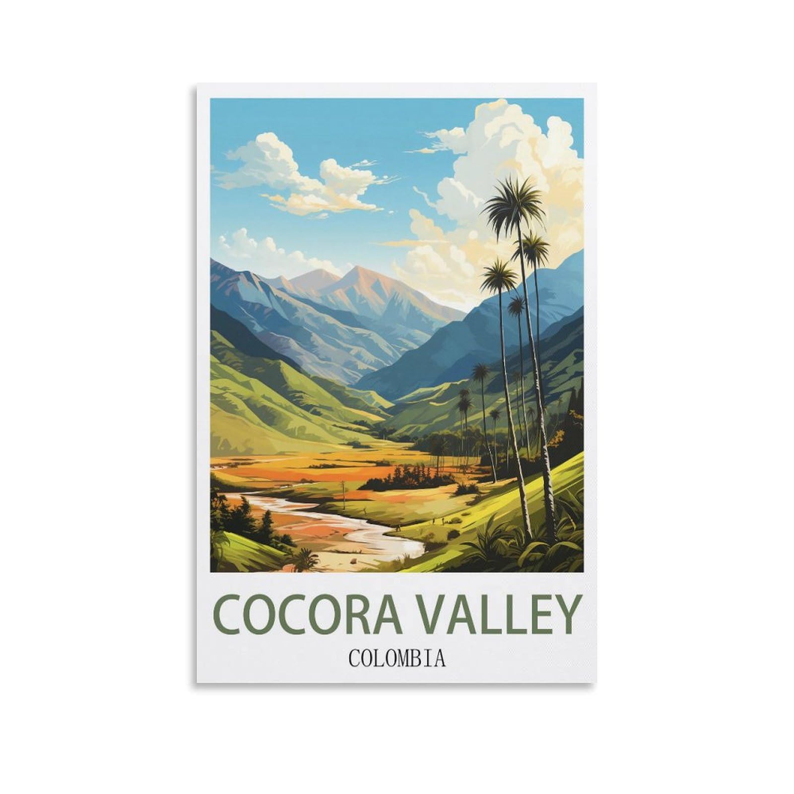 EZMLFA 5D Diamond Art Kits for Beginner,Cocora Valley Crystal Rhinestone Embroidery Craft Kits for Home Wall Decor Gifts, 50x60cm