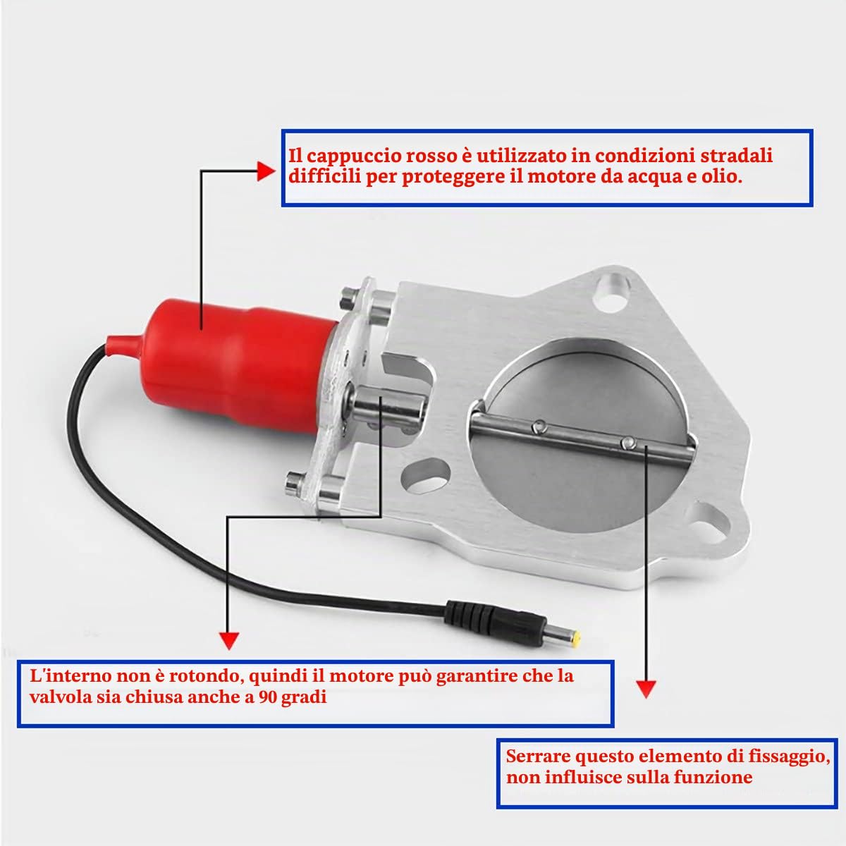Valvola di controllo di scarico elettrico universale 2.0"/50 mm, motore valvola di taglio, sistema di scarico con telecomando