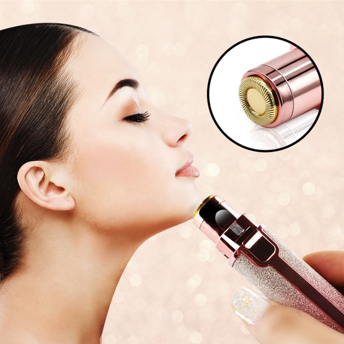 Didiseaon Depiladora Eléctrica y Diseño Abs Compacto Carga USB para Mujeres y Recortador de Cejas, Afeitadora de Pelo Corporal Cabezal Lavable