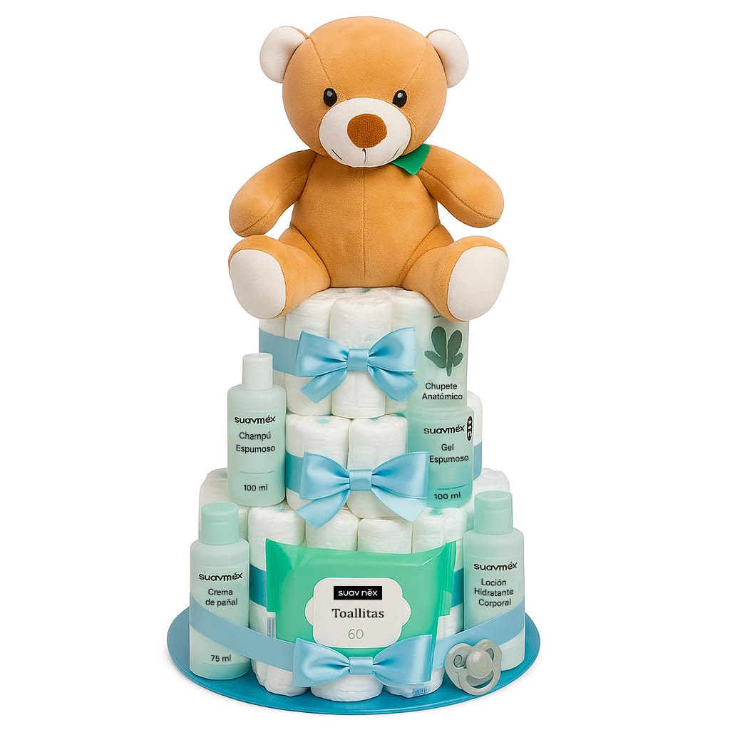 Gâteau de Couches Personnalisé Cadeau Naissance Bébé Fille Garçon Coffret Original Baby Shower Fait Main avec Carte Taille 2