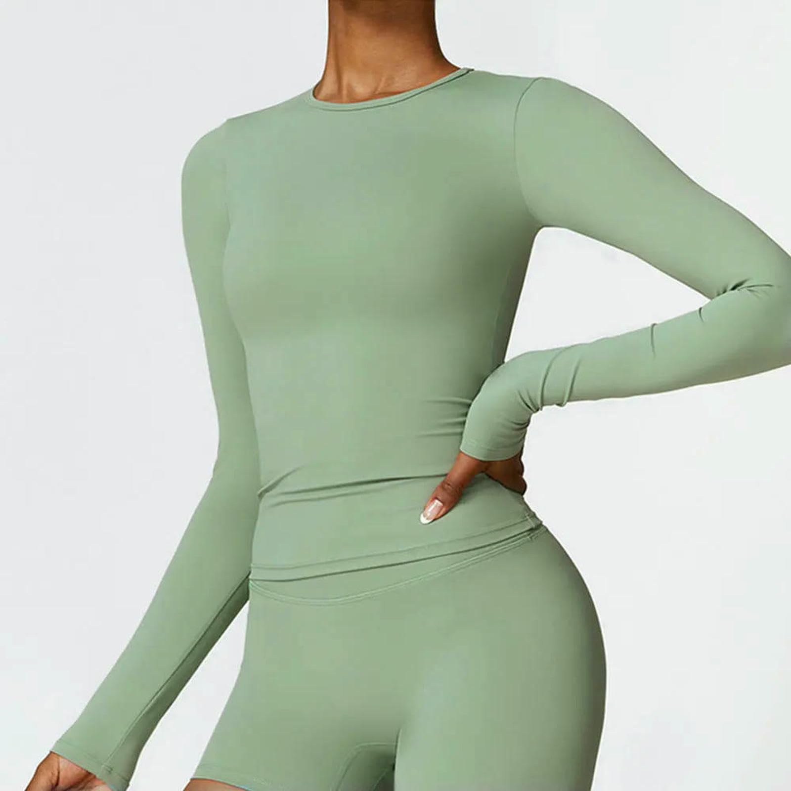 Débardeur pour Femme T-Shirts De Yoga Crop Tops Sexy-Verte du Basilic-s