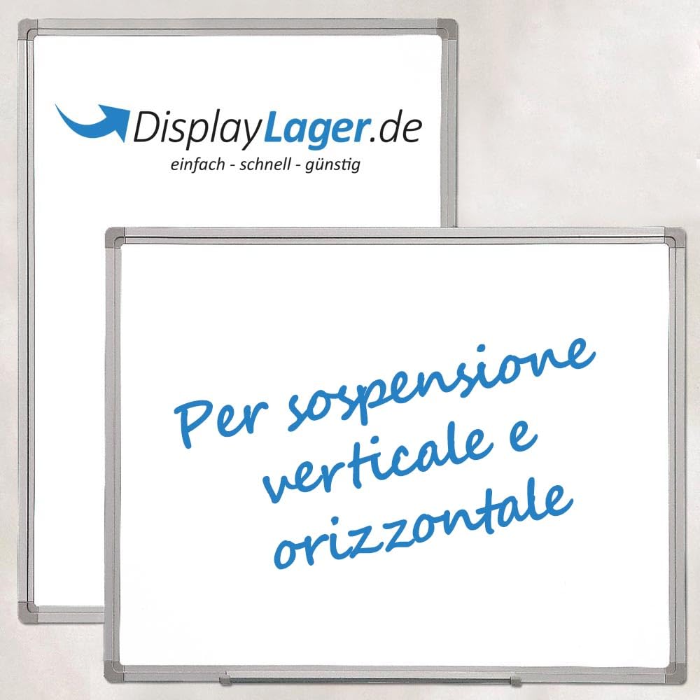 DisplayLager Lavagna magnetica laccata – ideale per ufficio, scuola, sala insegnanti, cucina e sale seminari (120 cm x 90 cm)