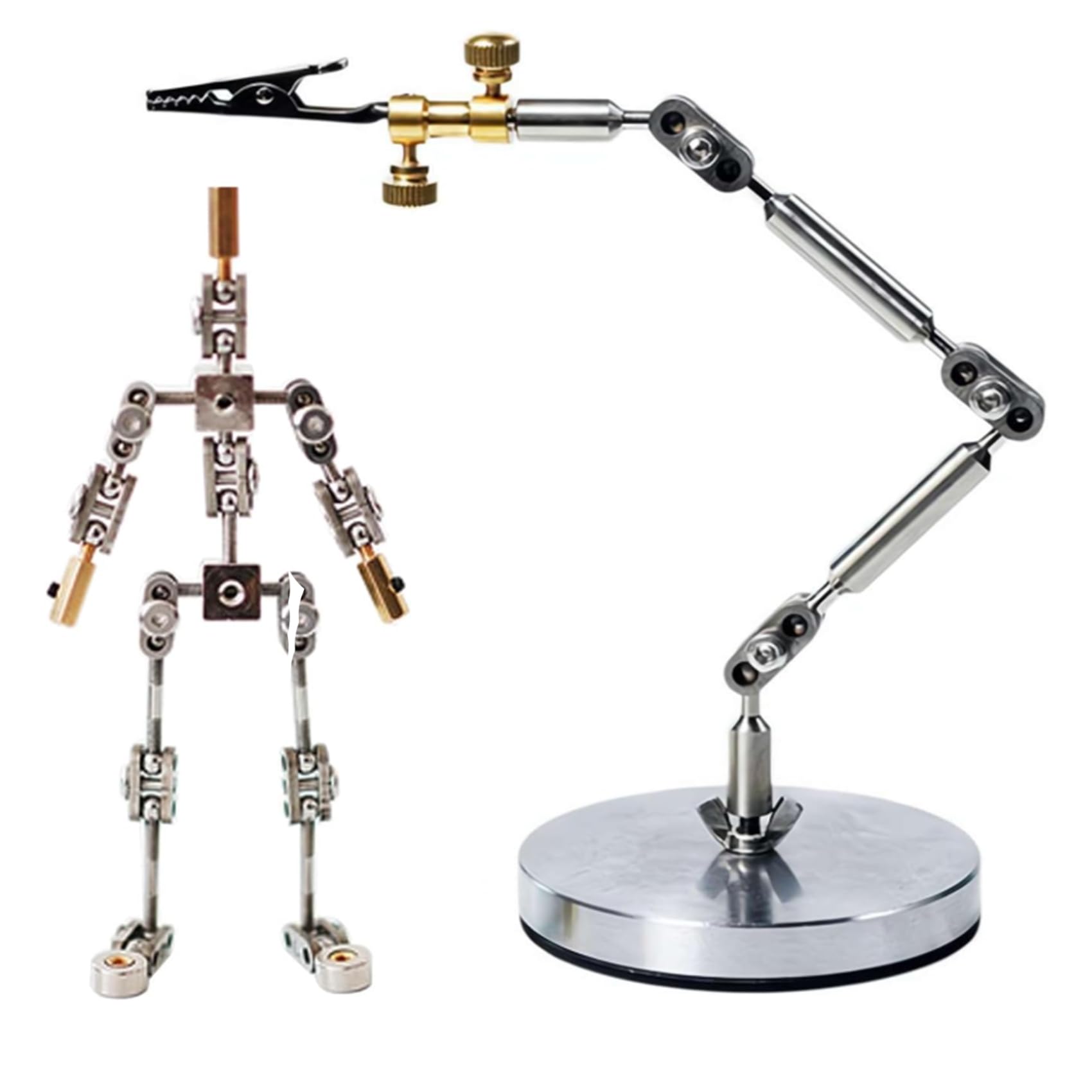 15cm,20CM Zestaw DIY do Animacji Poklatkowej - Metalowy Szkielet Lalki z Mocowaniem Stóp, Łatwy Montaż do Projektowania Postaci Animacyjnych i Kreatywnej Zabawy