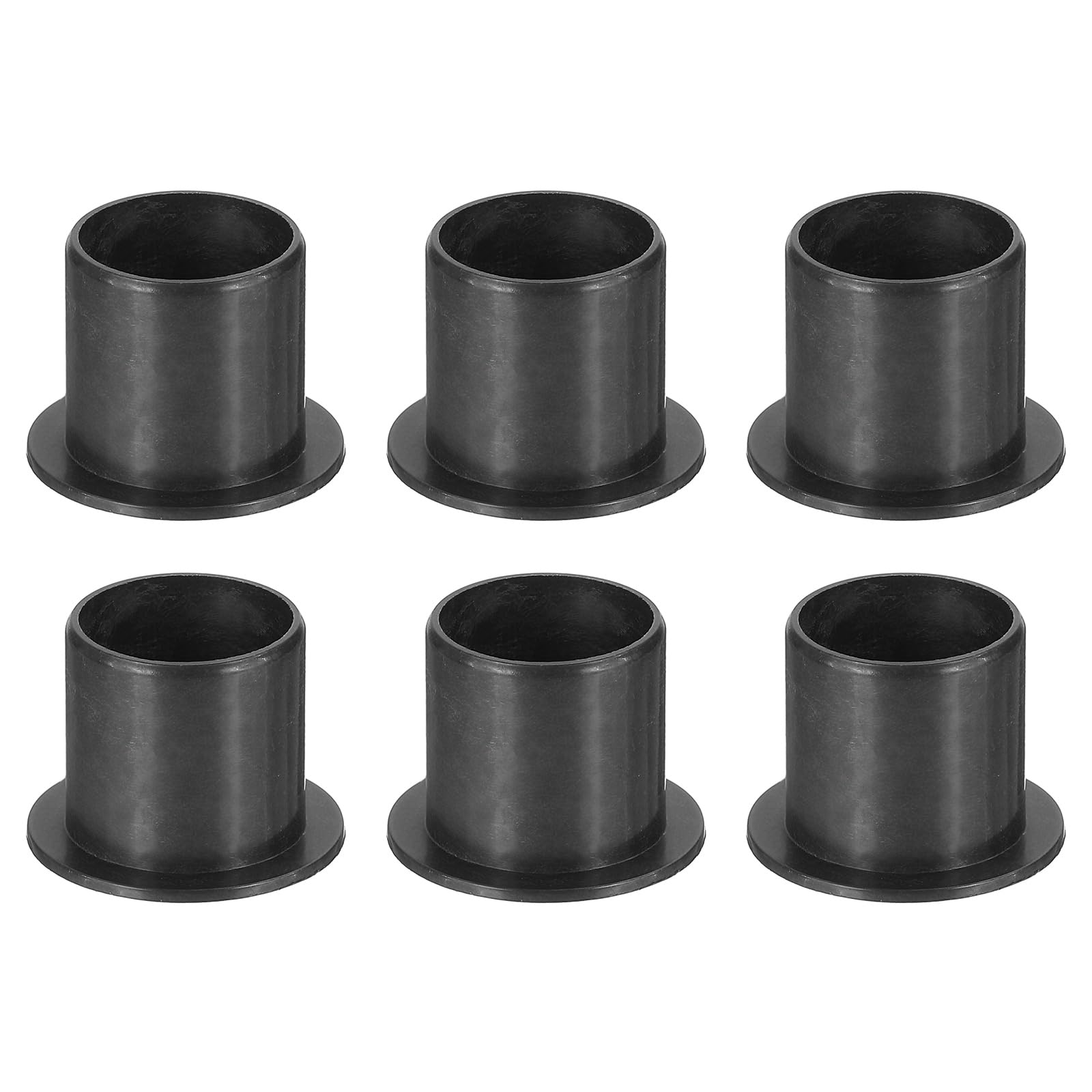 sourcing map Flanschhülsenlager, Kunststoffbuchse, ID 15 mm x Außendurchmesser 17 mm x Länge 17 mm POM-Buchse, Schwarz, 6 Stück