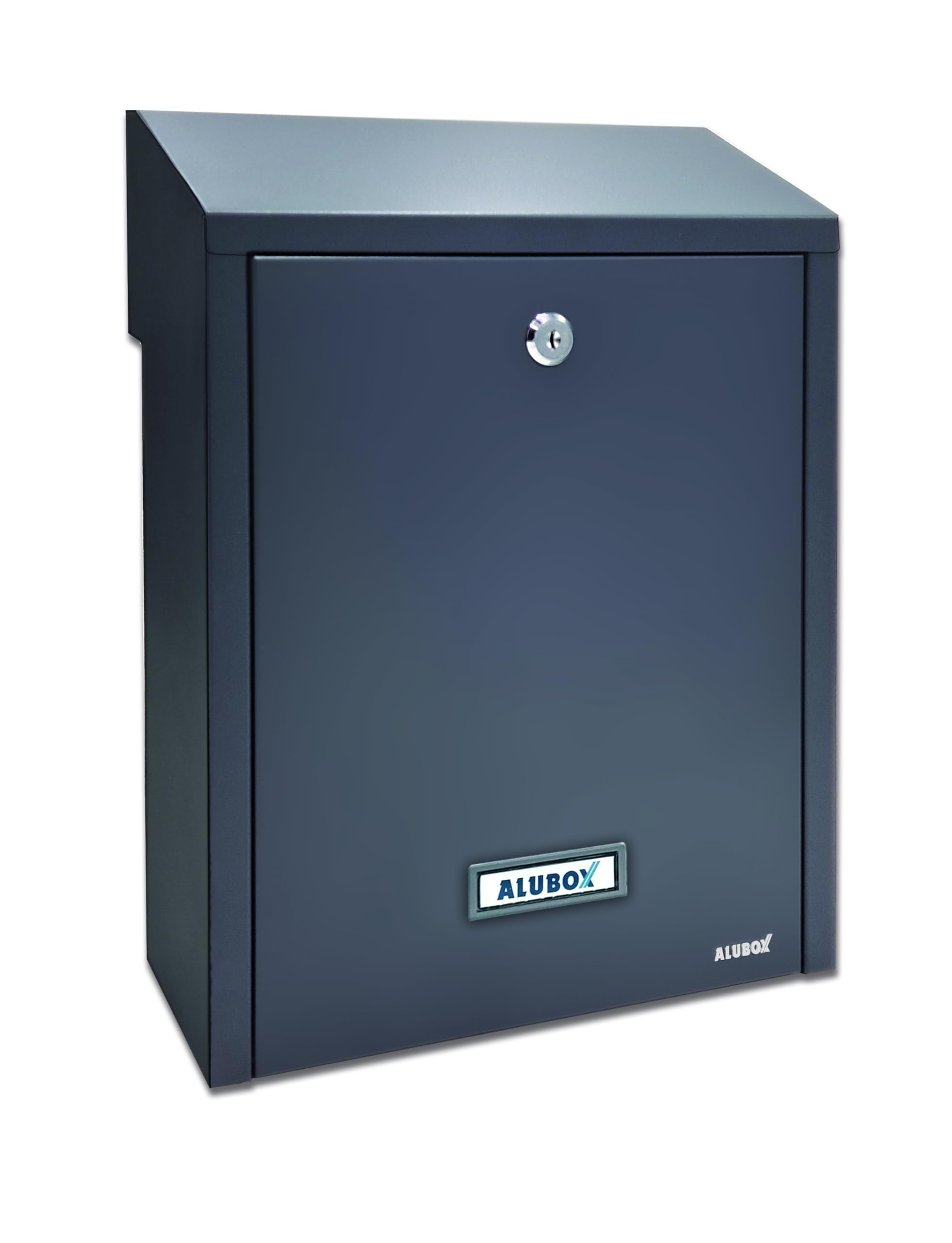 ALUBOX FENCY Cassetta Postale Da Esterno 45X34X16 ad Incasso O Recinzioni Cassetta Posta Con Fessura Frontale e Apertura Posteriore Buca Lettere Da Esterno Antiruggine Resistente (antracite)