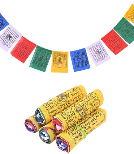 Banderas tibetanas de oración al aire libre, bandera zen, bandera budista colorida, banderas chakras, bandera de geometría sagrada, bandera de disponible en Yaxa Peru
