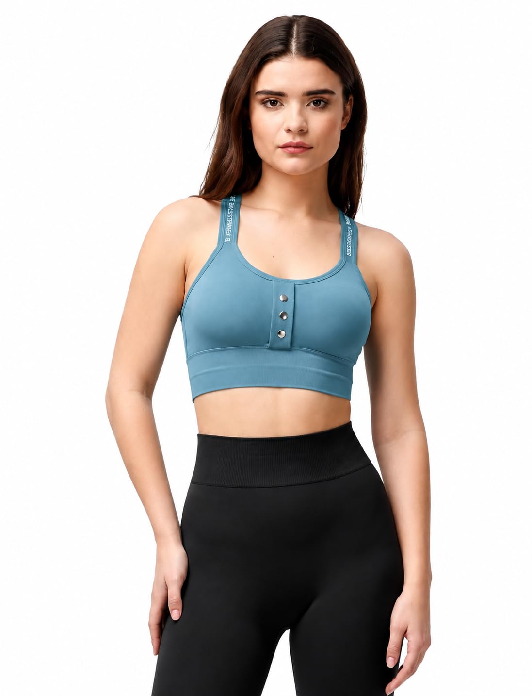 Women's Cross Back Sports Bra | Removable Pads | Full Coverage Medium Support Workout Bra | Breathable Yoga, Gym.-picture-54