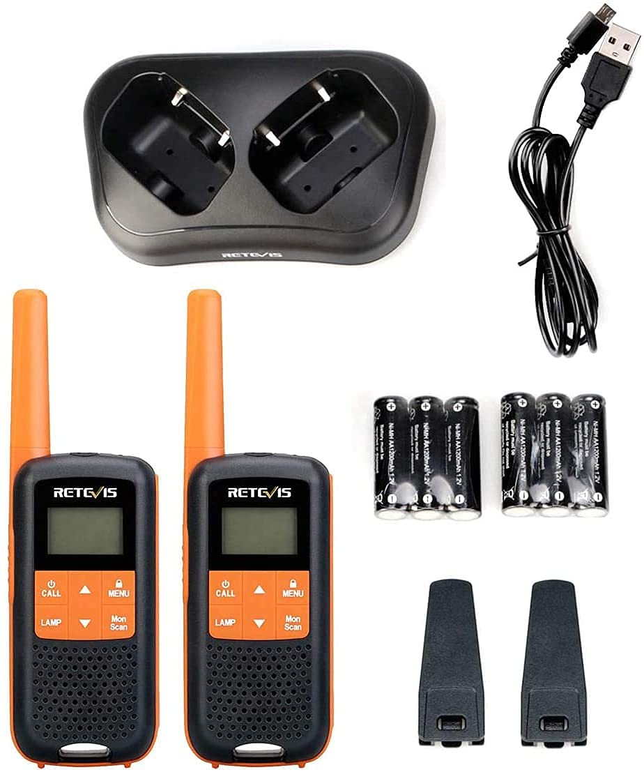 Retevis RT649 Walkie Talkie Profesional, PMR Radio con Batería para Campo | IP65 Impermeable Walkie Talkie, Recargable USB, Linterna 2 Métodos de Carga, VOX, Alerta de Llamada, Cerradura con Teclado