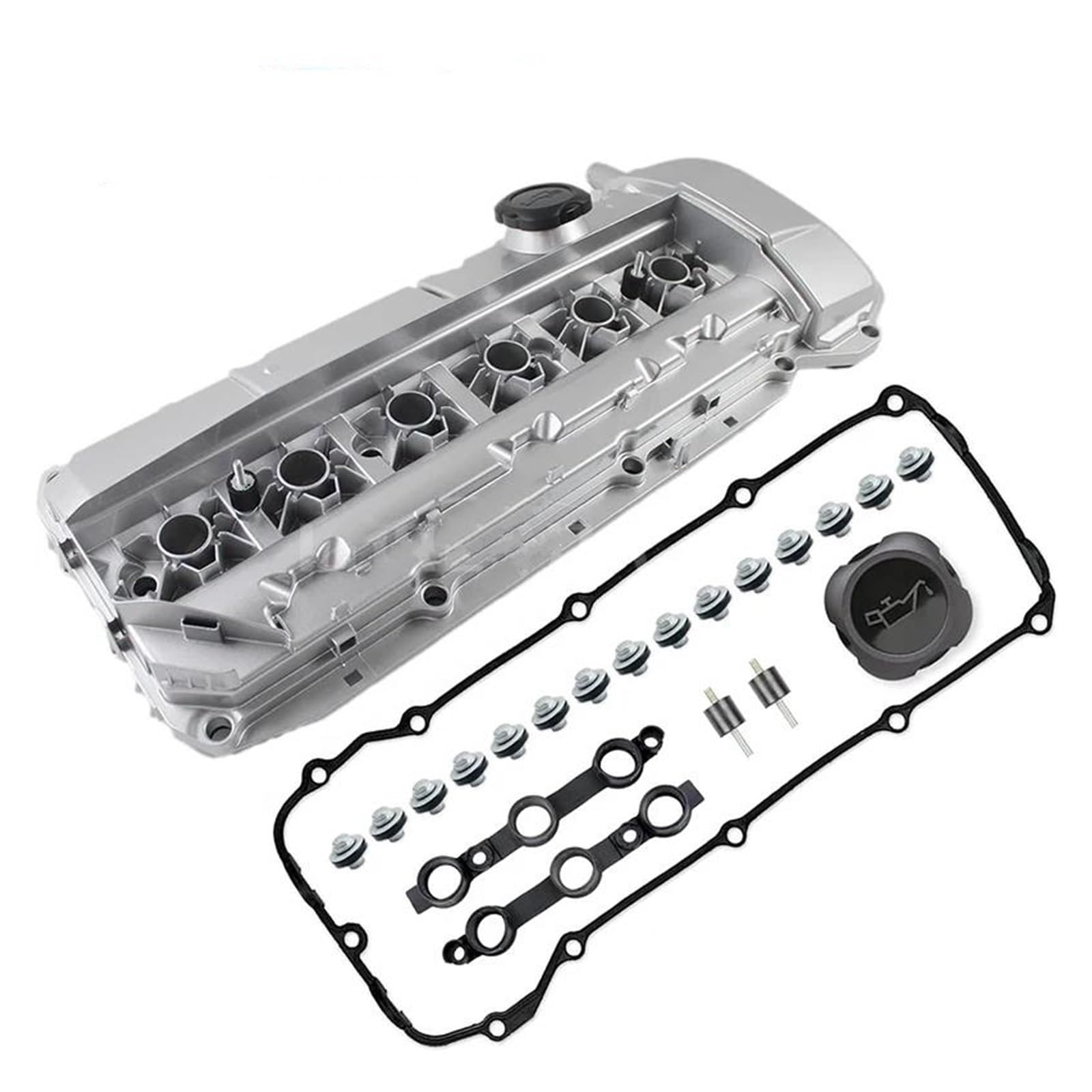 Guarnizione Coperchio Punterie 11127512839 Coperchio Valvola A Bilanciere Motore In Alluminio Con Guarnizioni Bulloni Per BMW E46 E39 E60 E83 E53 X3 X5 Z4 325i 330i 525i 2002-2006