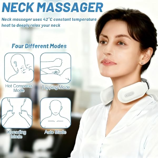 2026 Vertaline Cervirest, Cervirest Vertaline, Massaggiatore Cervicale, Masajeador Cuello Elettrico A Impulsi, 6 Modalità Di Massaggio E Riscaldamento, Per Alleviare Il Dolore Al Collo (Without Voice) - 2