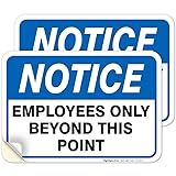 (2 Pack) Employees Only Sign, 7 X 10